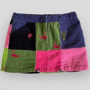 Lilly Pulitzer Little Girls Vintage Patchwork Corduroy Skirt Size 3